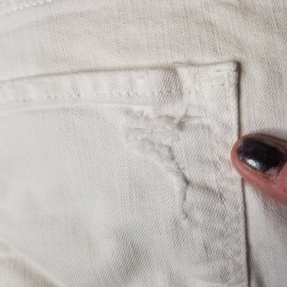 All Saints white distressed denim shorts - Picture 10 of 10